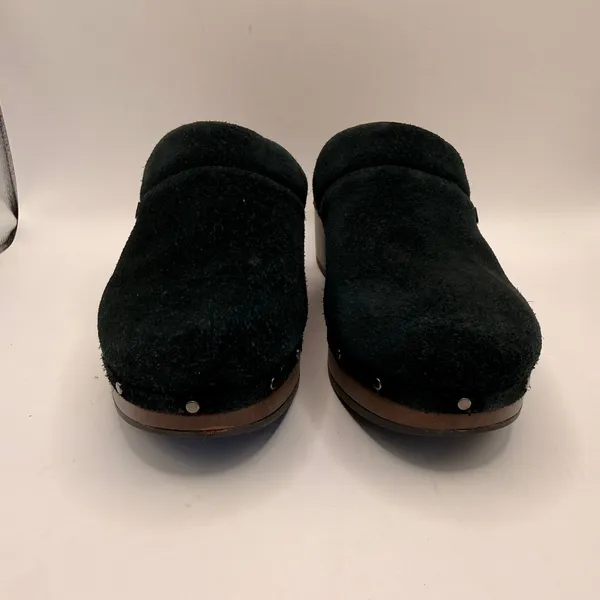 Vionic Kacie Black Suede Studded Wood Platform Clogs Mules Womens 8 VW18254 - Image 4