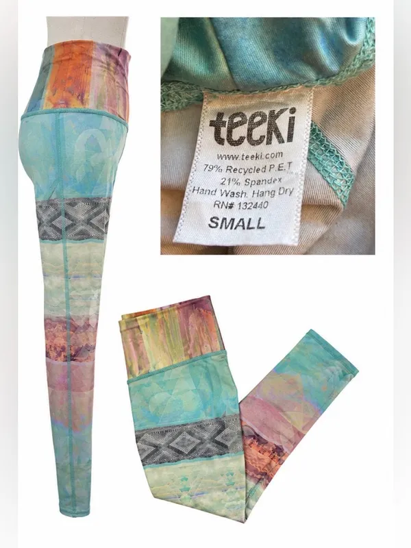 Teeki Tarot Magic Hot Pant Leggings Small Abstract Eco Lux Yoga Athleisure - Image 4