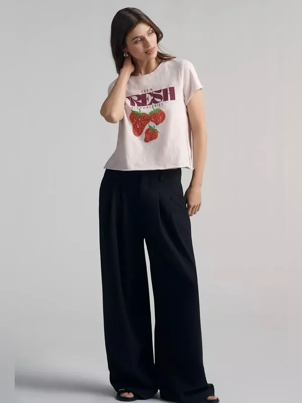 NWOT Maeve Light Pink 'Fresh Strawberries' Graphic Tee - Image 4