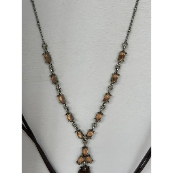 Bronze & Gold Multi-Style Pendant Necklace Set- 5 piece set - Image 4