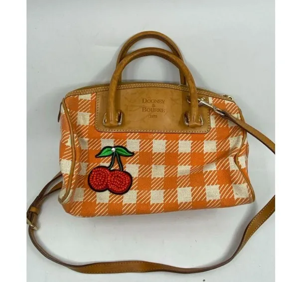 DOONEY & BOURKE Orange White Tote Crossbody Bag - Image 3
