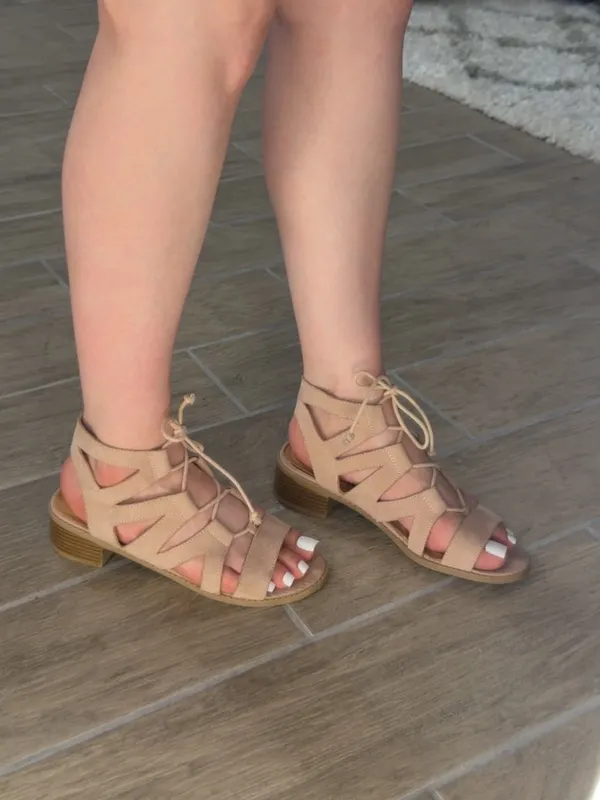 Charlotte Russe Lace-Up Cutout Block Heel Sandals - Image 2