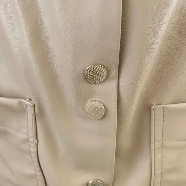 Zara FAUX LEATHER MINI PINAFORE DRESS in Beige - Image 8