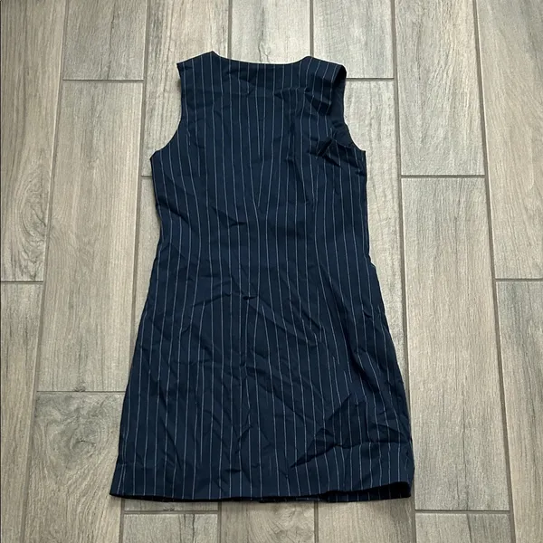 A New Day Navy Pinstripe Button-Down Dress - Image 6