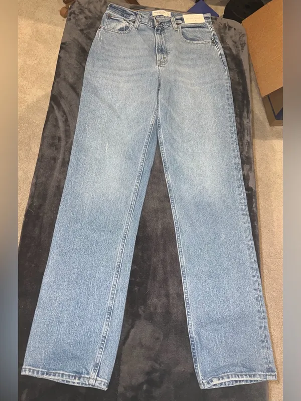 Abercrombie & Fitch The 90s Straight Ultra High Rise Jean Size 27 (4 Long) NWT - Image 14