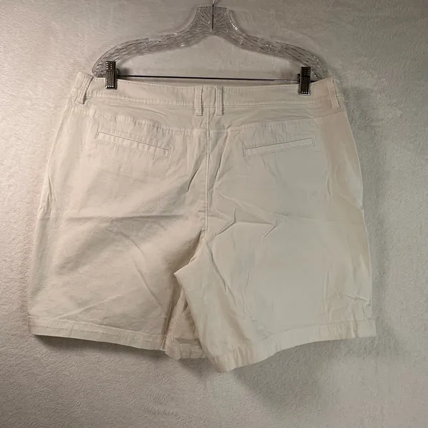 Charter Club Pant Shop Cream Cotton Stretch Bermuda Shorts Womens Size 16 - Image 2