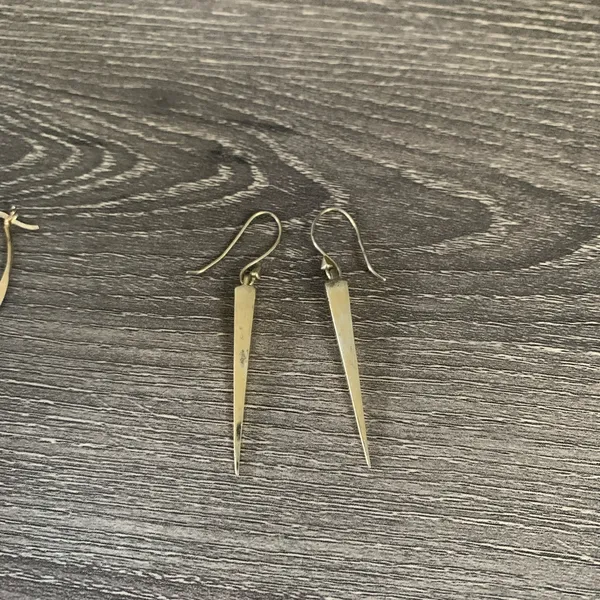 Melinda Maria Drop Pyramid Dagger Earrings 14K Gold Plated - Image 5