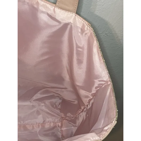 Jimmy Choo Parfums Tote Bag Pink Rose Gold Glitter Side Panels Shoulder Bag - Image 10