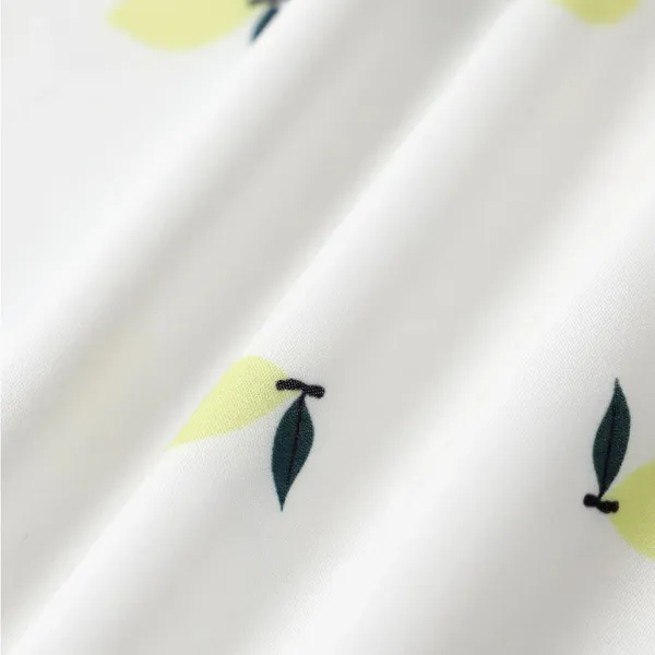 Rihoas White Lemon Fruit Square Neck Midi Dress - Image 7