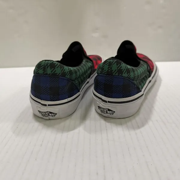 Vans Classic Slip On Shoes Womens Size 7.5 Buffalo Plaid Canvas Casual Comfort - Image 4