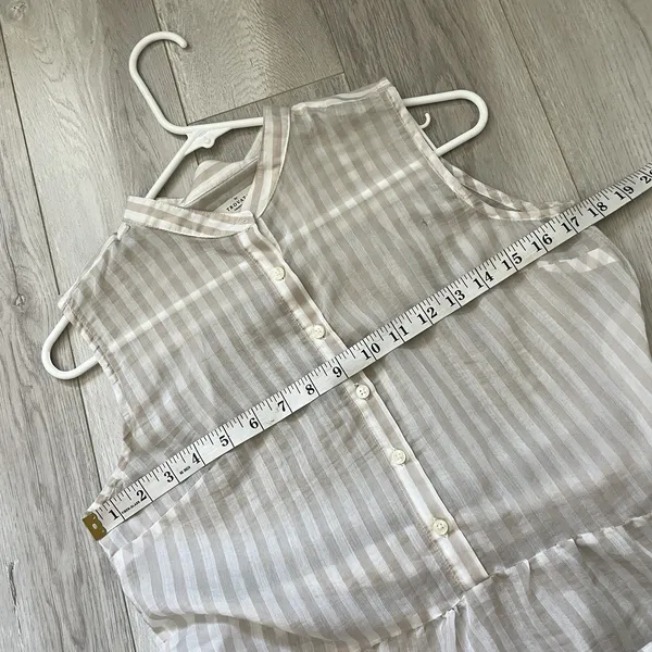 Trovata Striped Shirt sleeveless button up womens Cream (xsmall) contemporary - Image 3