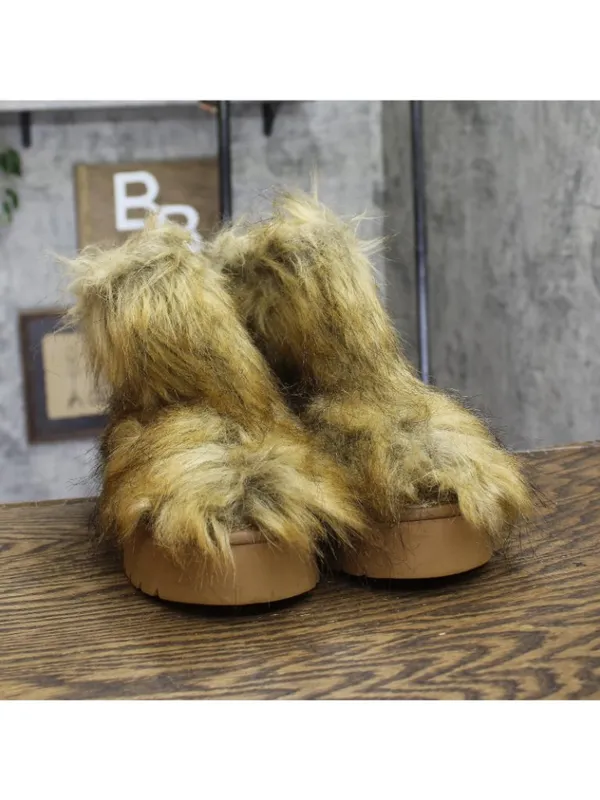 A New Day Womens Terra Boots Faux Fur Fuzzy 94715795 Brown 7M - Image 3