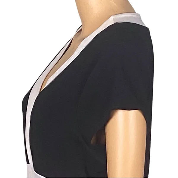 WHITE HOUSE BLACK MARKET Black/White Color-Block Tunic Top Made in USA Size XL - Image 8