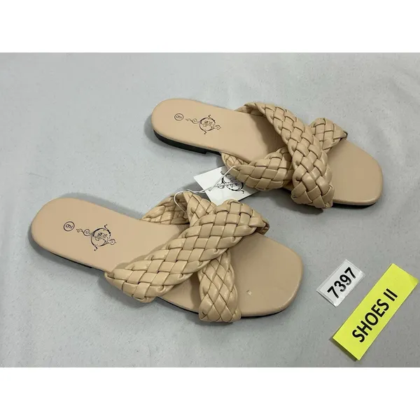 Womans NWD Sole Mates Slip On Braided Slides 9 Nude - Image 2