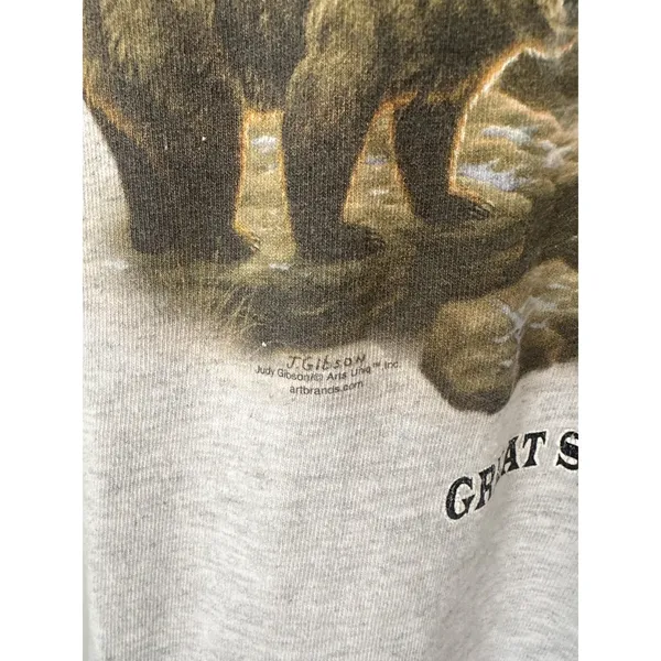 Vintage Jerzees Small T-Shirt Great Smoky Mountains, TN Gray Bear Womens Cotton - Image 4