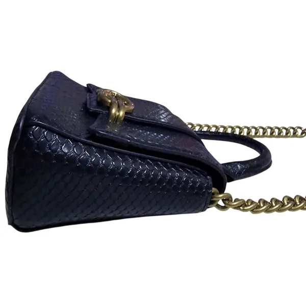 Zara Black Metal Buckle City Bag Faux Leather Top Handle & Crossbody Strap - Image 9