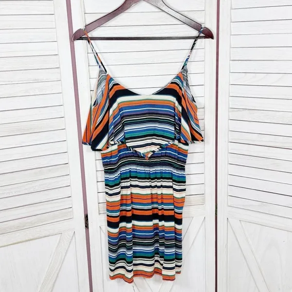 Exotik Y2K Striped Layered‎ Mini Dress Sundress Multicolor Small - Image 7