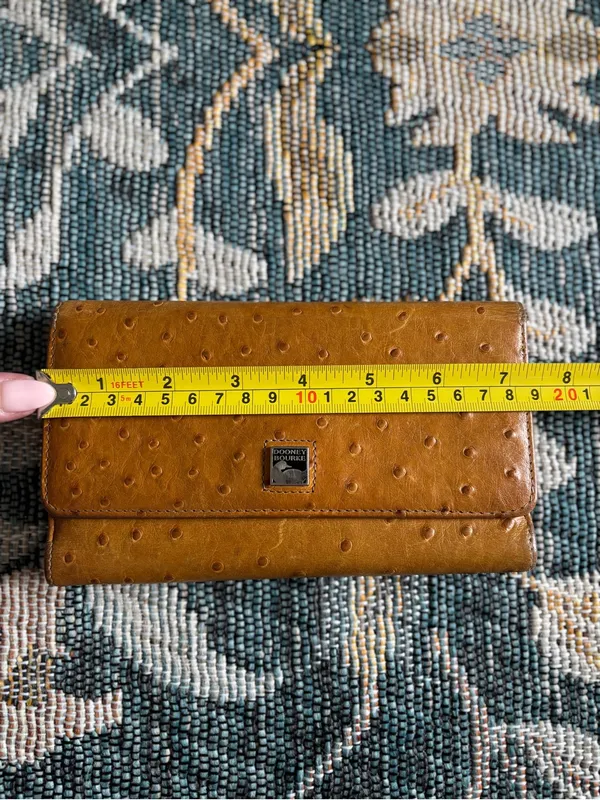 Vintage Dooney & Bourke Ostrich Collection Checkbook Organizer Wallet Billfold - Image 2