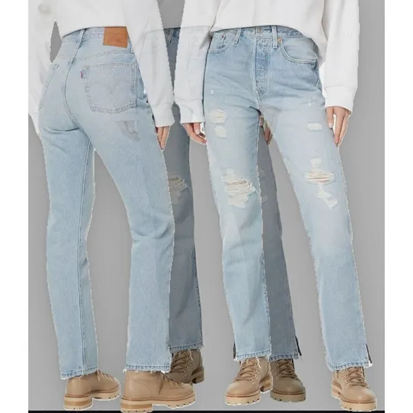 Levi’s jeans Premium 501 boot cut Original High-rise button fly 28 X 30 - Image 10