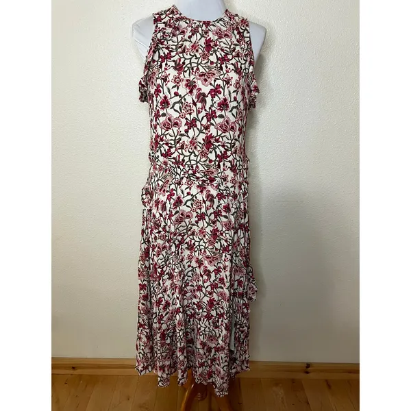 Sundance Amandine Garden Ruffled floral Maxi Dress WOMENS MEDIUM - Image 2