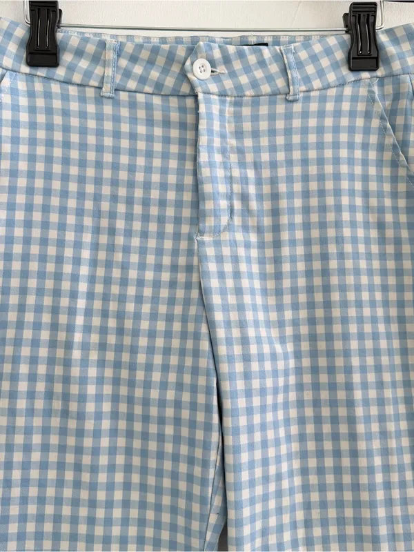 like an angel Blue Gingham Slim Ankle Pants - Image 5