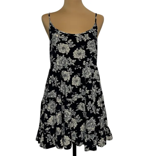 Brandy Melville Jada Dress One Size Black Floral Mini Sundress Spaghetti‎ Strap - Image 2