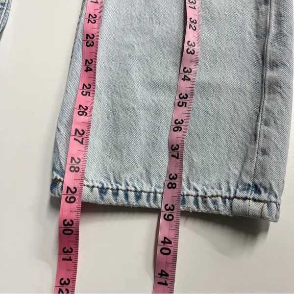 90s baggy thrashed jeans light‎ wash zipper fly retro style denim juniors teen - Image 5