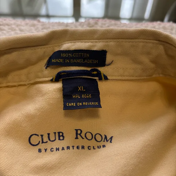 Club Room Light Yellow Button Down Casual Shirt Long Sleeves Streetwear Academia - Image 2