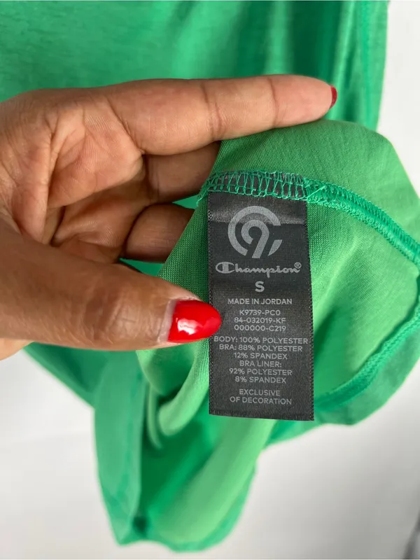 C9 by Champion Green Layered Tank with Blue‎ Strappy Sports Bra - Image 5
