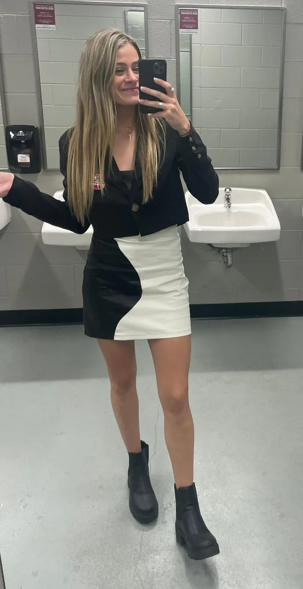 American Threads Leather Dress - Image 2