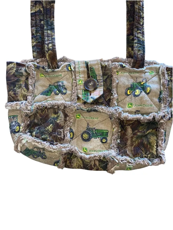 John Deere Quilted Rag Bag Camo Tractor Shoulder Purse Matching Wallet - Image 4