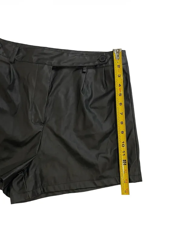 Shein Black Faux Leather Shorts - Image 4