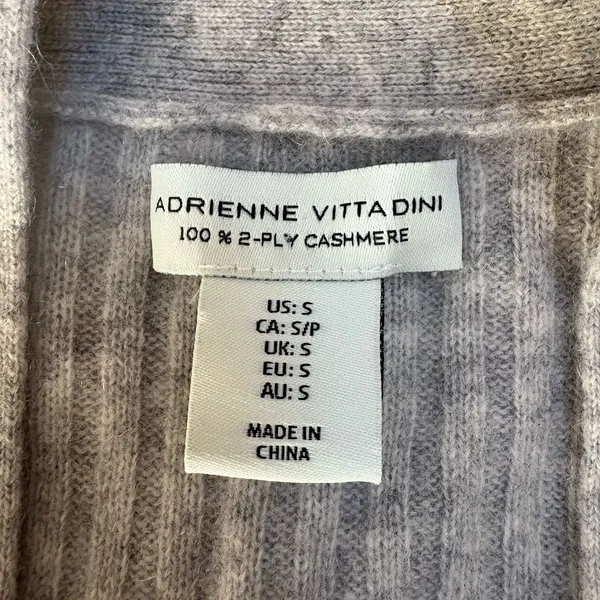 Adrienne Vittadini Light Gray Open Front Cashmere Cardigan‎ Size Small EUC - Image 4