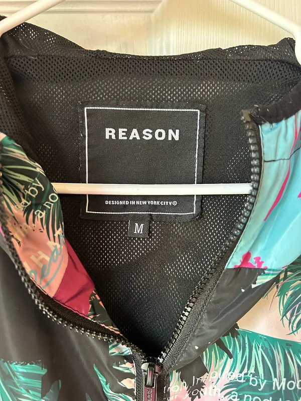 Reason Brand Tropical Print Windbreaker Multiple Size M - Image 3