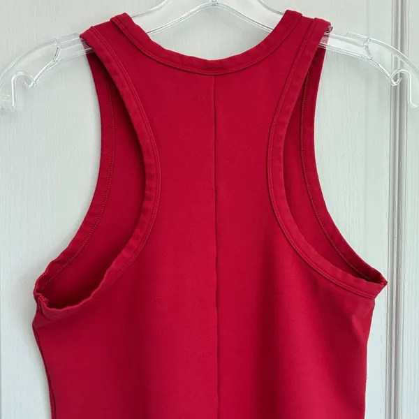Sunday‎ Best Aritzia Red Ribbed Racerback Bodycon Mini Dress M - Image 9