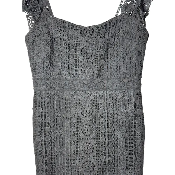 Lena Crochet High Low Dress Women Large Black Lace Ruffled Hem Whimsigoth Party - Image 8