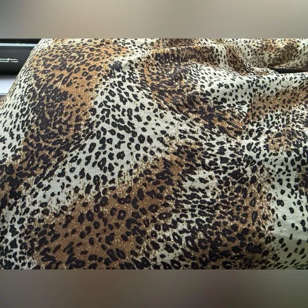 Vintage 90s August Silk mesh wrap tie animal print top, size large - Image 7
