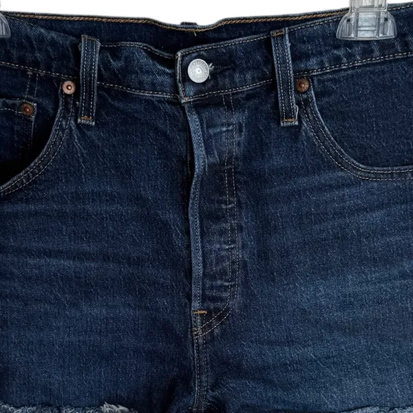 Levi's 501® Original‎ High Rise Denim Dark Wash Shorts Sz 32 - Image 5