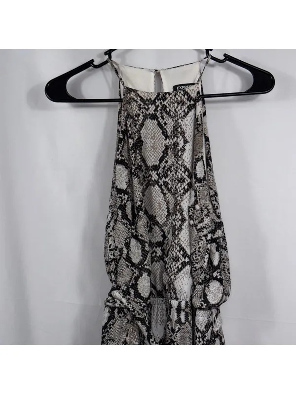 Express Snake Print Halter Maxi Dress Size M High Low - Image 2