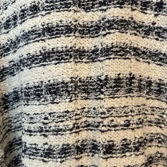 J Jill Chunky Knit Sweater Women's XL Cream‎ Navy Long Sleeve Stretch Soft Warm - Image 5