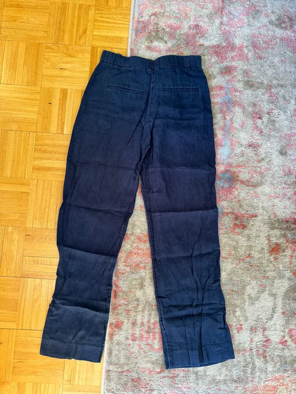 Abercrombie Navy Blue Linen Pant - Image 6