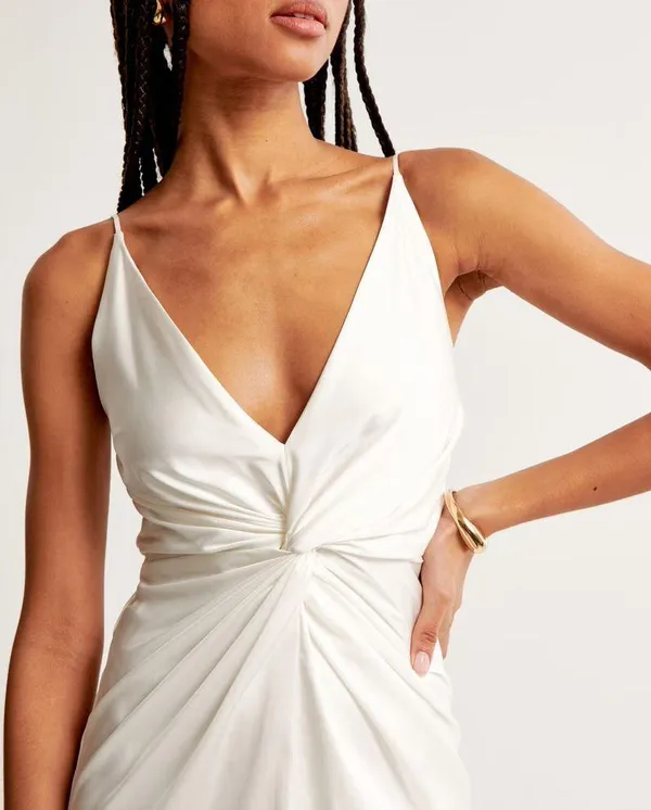 A & F Draped Twist-Front Maxi Dress - Large - Image 3
