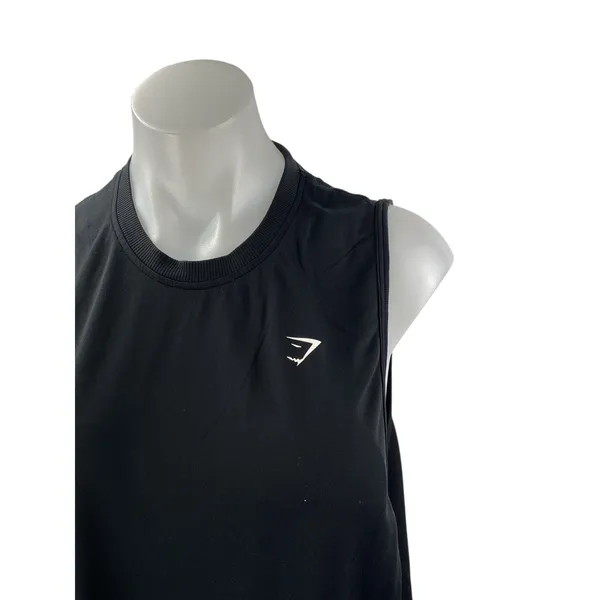 Gymshark Women's Black Crewneck Sleeveless Activewear Muscle Tee Tank Top Size L - Image 2