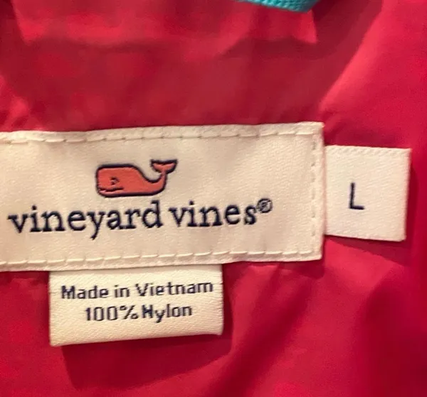 Vineyard Vines Hot Pink Quilted Puffer Vest Coat Whale L Preppy Turquoise - Image 7