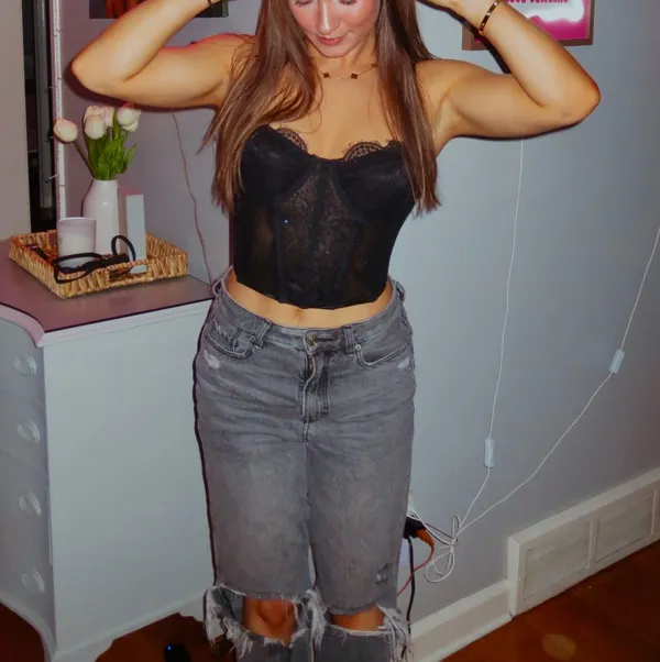 PacSun Black Mom Jeans Ripped - Image 6