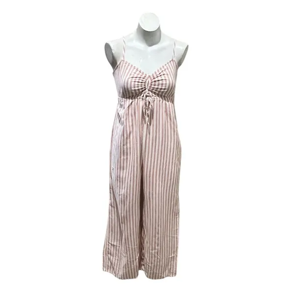 O'Neill Annabella Women's Pink Striped Jumpsuit Standard Size M Casual Summer - Image 3