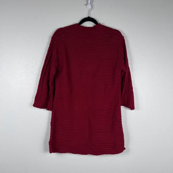Sundance Women Red Open Front Knit Cardigan Cable Sleeve Sweater Sz‎ S - Image 6