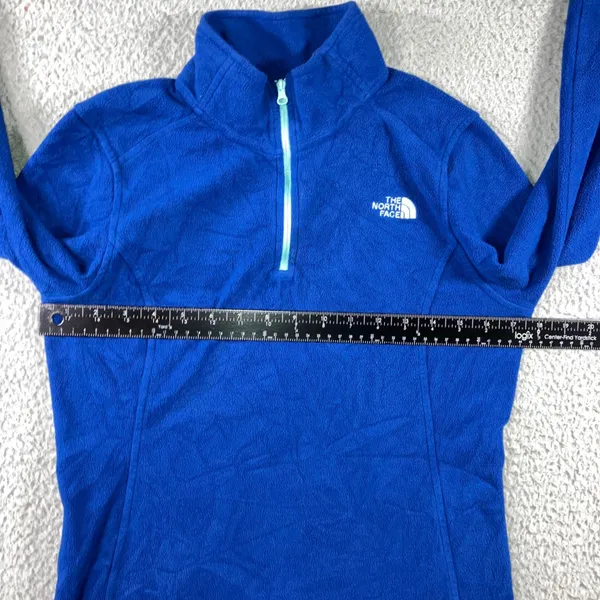 The North Face Fleece Pullover Women Small Blue Quarter Zip TKA 100 Regular‎ Fit - Image 6