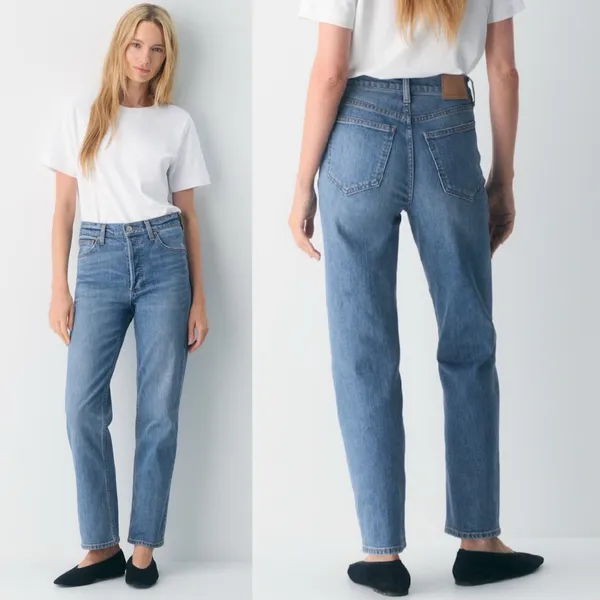 Aritzia Denim Forum The Arlo Hi-Rise Straight Jean Sz 26 Tall Minimalist 90's - Image 2
