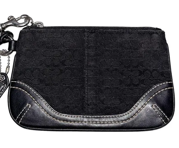 Coach Black Mini Monogrammed Wristlet - Image 4